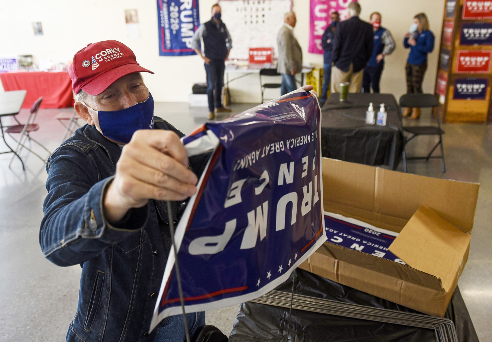 Trump volunteer in Manchester, Oct. 10 2020.